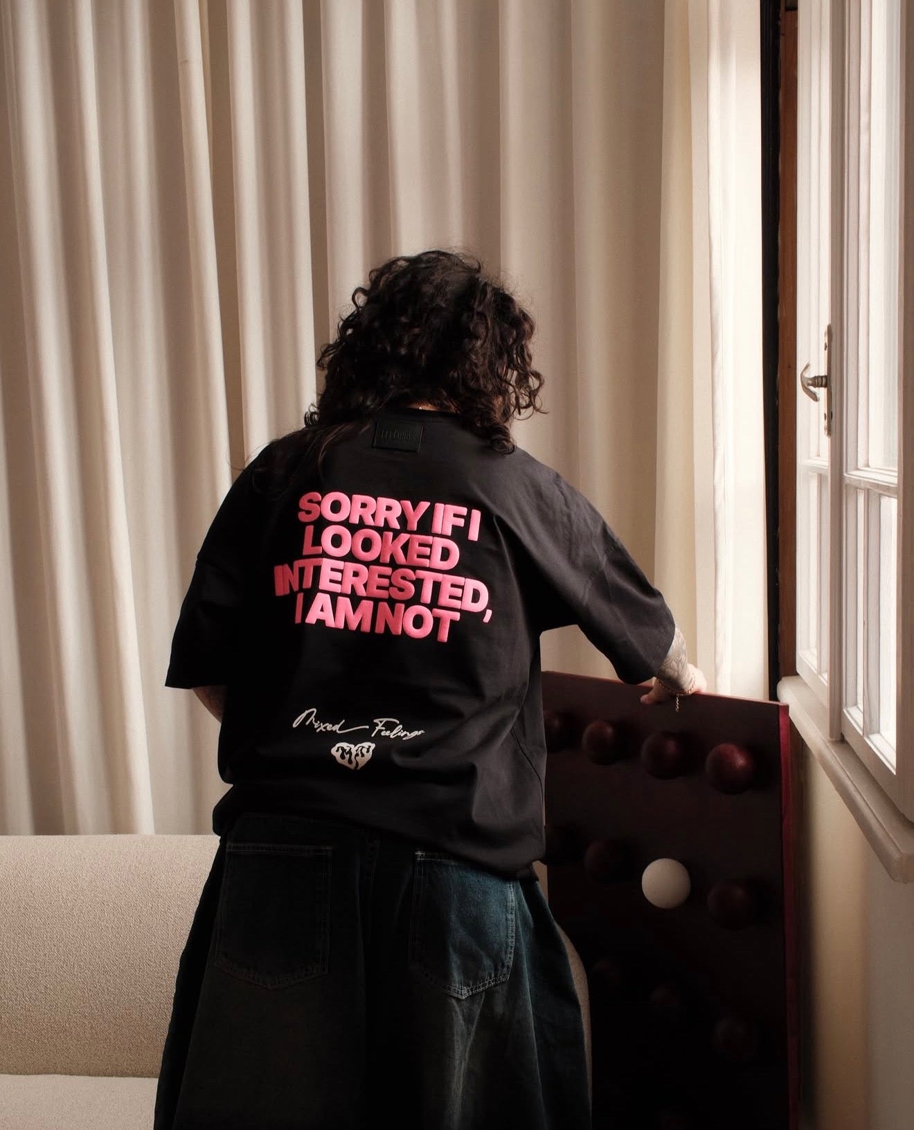 Not Interested Black T-Shirt